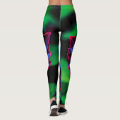 Leggings Bleu de néon sur vert vif (Dos)