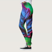 Leggings Bleu de néon sur vert vif (Gauche)