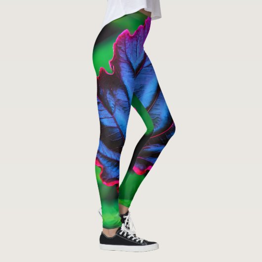 Leggings Bleu de néon sur vert vif (Droite)