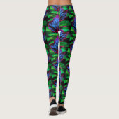 Leggings Bleu de néon sur vert vif (Dos)