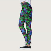 Leggings Bleu de néon sur vert vif (Gauche)