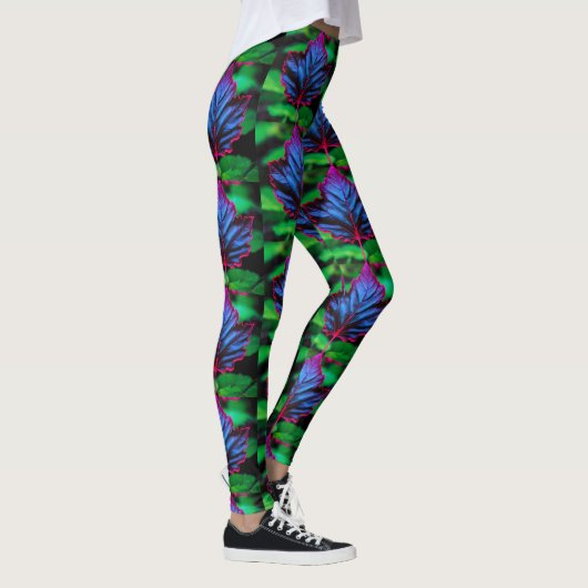 Leggings Bleu de néon sur vert vif (Droite)