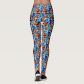 Leggings Bleu de poisson orange Koi (Dos)