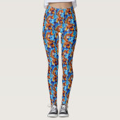Leggings Bleu de poisson orange Koi (Devant)