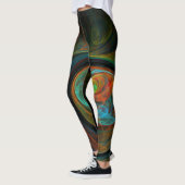 Leggings Bleu de renaissance Art Abstrait (Gauche)