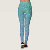 Leggings Bleu de verre Parties scintillant verte et violett (Dos)