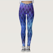 Leggings Bleu Dégradé Dragon Écailles Leggements (Devant)