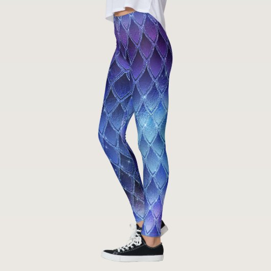 Leggings Bleu Dégradé Dragon Écailles Leggements (Gauche)