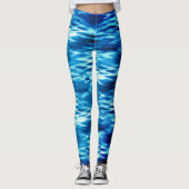 Leggings Bleu dégradé formant tourbillon abstrait t (Devant)
