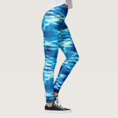 Leggings Bleu dégradé formant tourbillon abstrait t (Droite)
