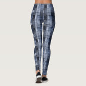 Leggings Bleu, denim, tartan, plaid. (Dos)