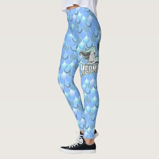 Leggings Bleu des couleurs de sirène (Gauche)