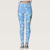 Leggings Bleu des couleurs de sirène (Devant)