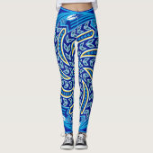 Leggings Bleu d'esprit de vent (Devant)