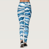 Leggings Bleu Digital Fluid Art Marbre Grandes (Dos)