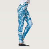 Leggings Bleu Digital Fluid Art Marbre Pour Peinture Cellul (Droite)