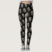 Leggings Bleu Dollar Argent Connexion Noir (Devant)