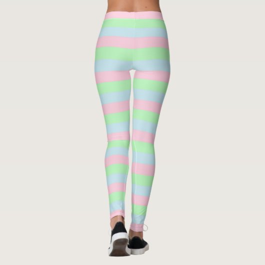 Leggings Bleu doux, rose et vert (Dos)