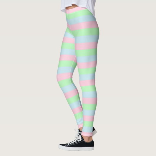 Leggings Bleu doux, rose et vert (Gauche)