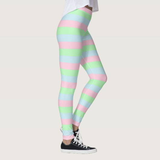 Leggings Bleu doux, rose et vert (Droite)