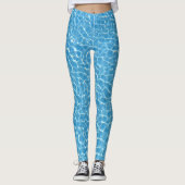Leggings Bleu Eau Piscine Vagues (Devant)