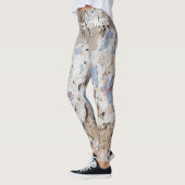 Leggings bleu et beige Abstrait (Gauche)