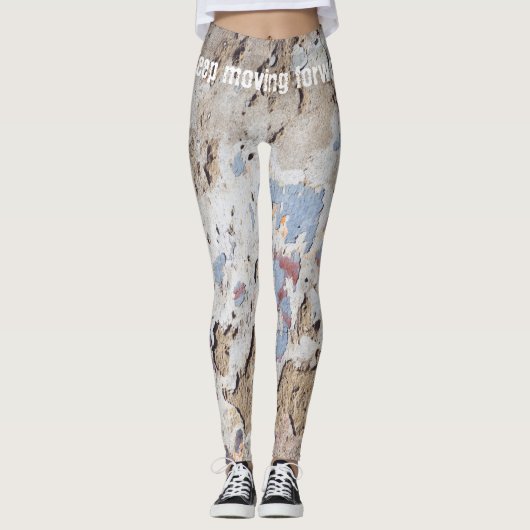 Leggings bleu et beige Abstrait (Devant)