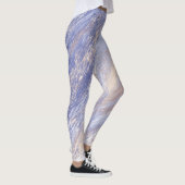 Leggings Bleu et beige Abstrait et embrouillé (Droite)