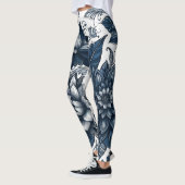 Leggings Bleu et blanc Bohème Floral Impression (Gauche)