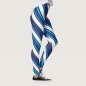 Leggings Bleu Et Blanc Des Rayures Régimentaires (Droite)