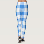 Leggings Bleu et blanc En vichy À damiers Motif (Dos)