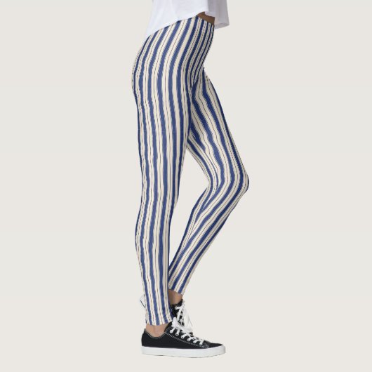 Leggings Bleu et blanc ondulé (Droite)