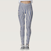 Leggings Bleu et blanc ondulé (Devant)