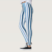 Leggings Bleu et blanc rayé (Gauche)