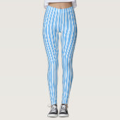 Leggings Bleu et blanc rayures de bonbons (Devant)
