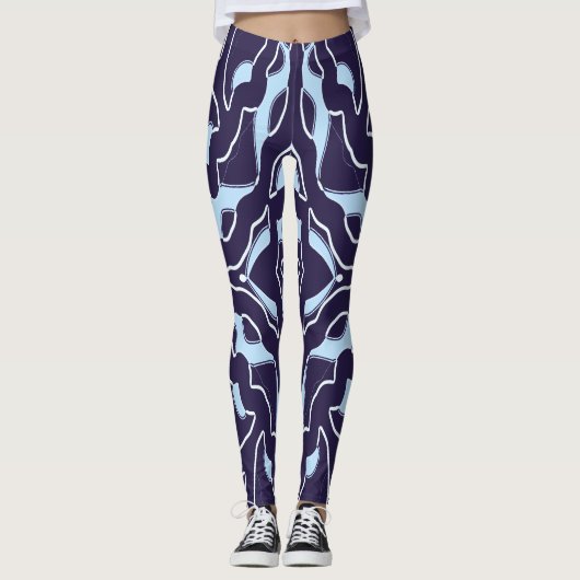 Leggings Bleu et blanc transparent "Ratti_Creative_Arts" (Devant)