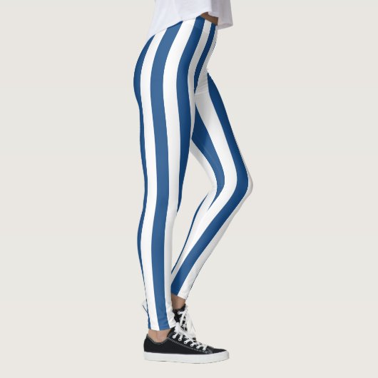 Leggings Bleu et blanc Vintage rayures (Droite)