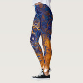 Leggings Bleu et cuivre Art moderne Abstrait (Gauche)