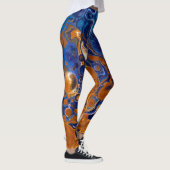 Leggings Bleu et cuivre Art moderne Abstrait (Droite)