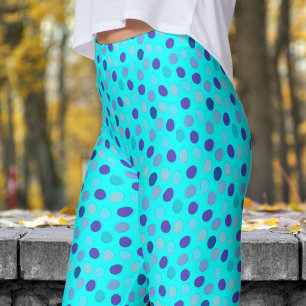 Leggings Bleu et Cyan bleu Polka Motif