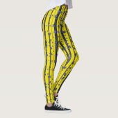 Leggings Bleu et Jaune (avec fleurs) (Droite)