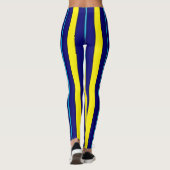 Leggings Bleu et Jaune en bandes verticales (Dos)