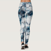 Leggings Bleu et Marbre blanc (Dos)