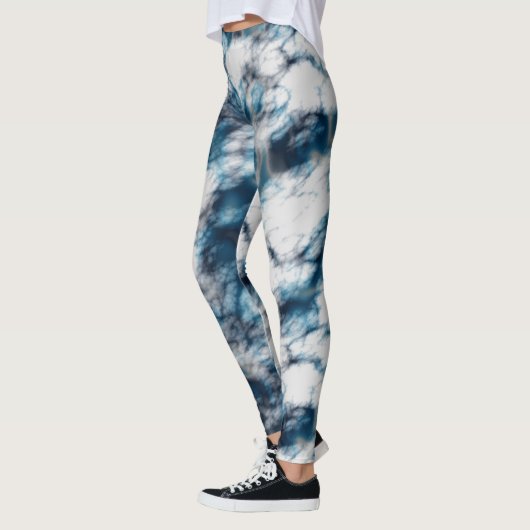 Leggings Bleu et Marbre blanc (Gauche)