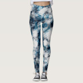 Leggings Bleu et Marbre blanc (Devant)
