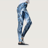 Leggings Bleu et Marbre blanc Fluid Art (Droite)