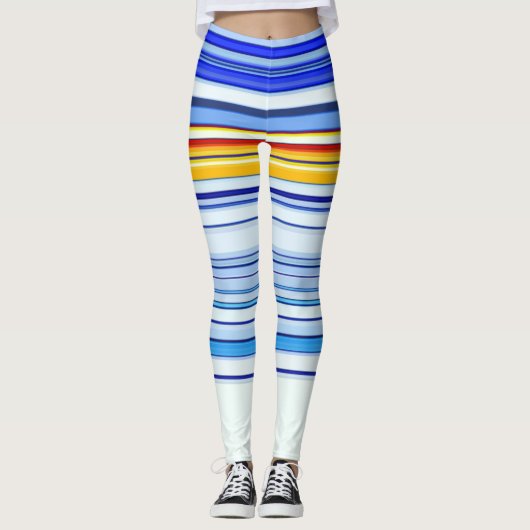 Leggings Bleu et orange (Devant)