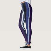 Leggings Bleu et pourpre Abstrait rayures (Gauche)