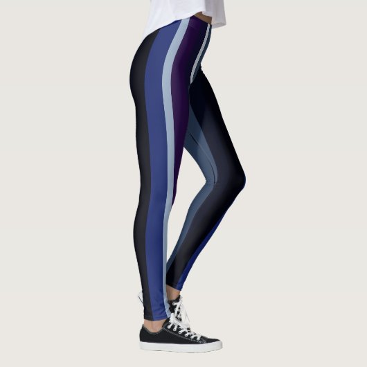 Leggings Bleu et pourpre Abstrait rayures (Droite)