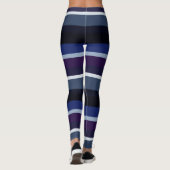 Leggings Bleu et pourpre Abstrait rayures (Dos)